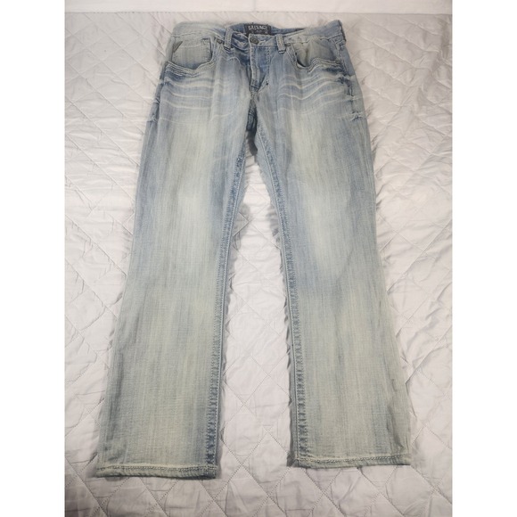 Salvage Supply Co Other - Salvage Jeans Mens 34x28 Mayhem Straight Regular Fit Whiskers Faded Denim 34S